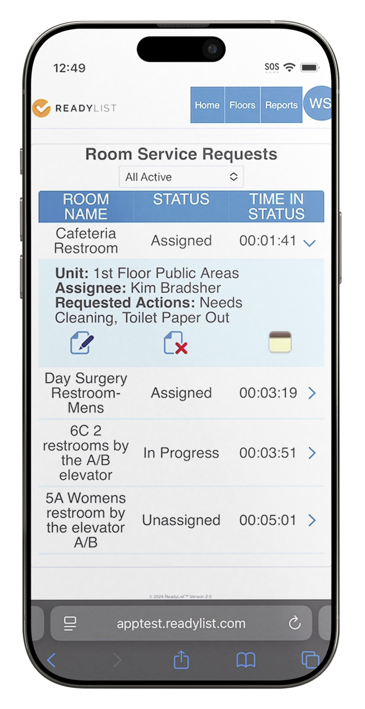 RSR_status computer monitor displaying dashboard reports
